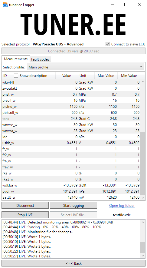 Logger PRO Client showing Remote LIVE functionality.